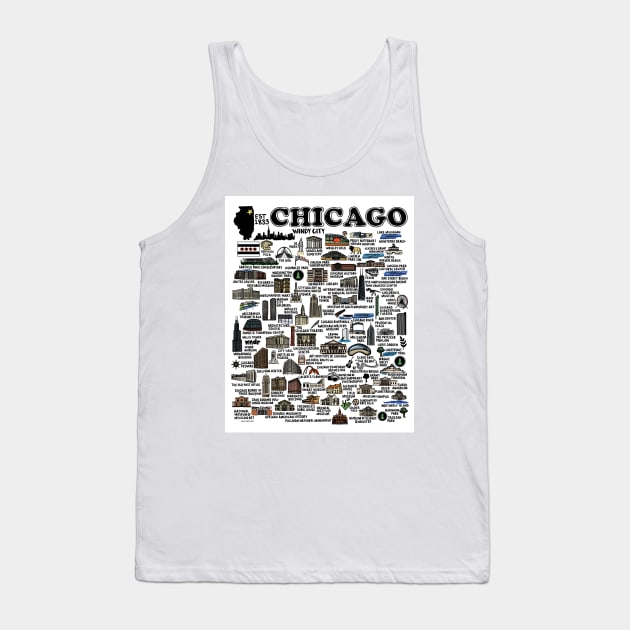 Chicago Map Tank Top by fiberandgloss
